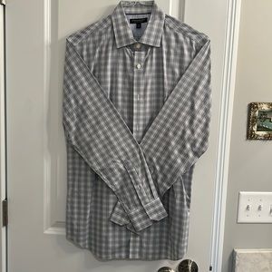 Banana Republic Men’s Blue Plaid Non-Iron Slim Fit Dress Shirt M